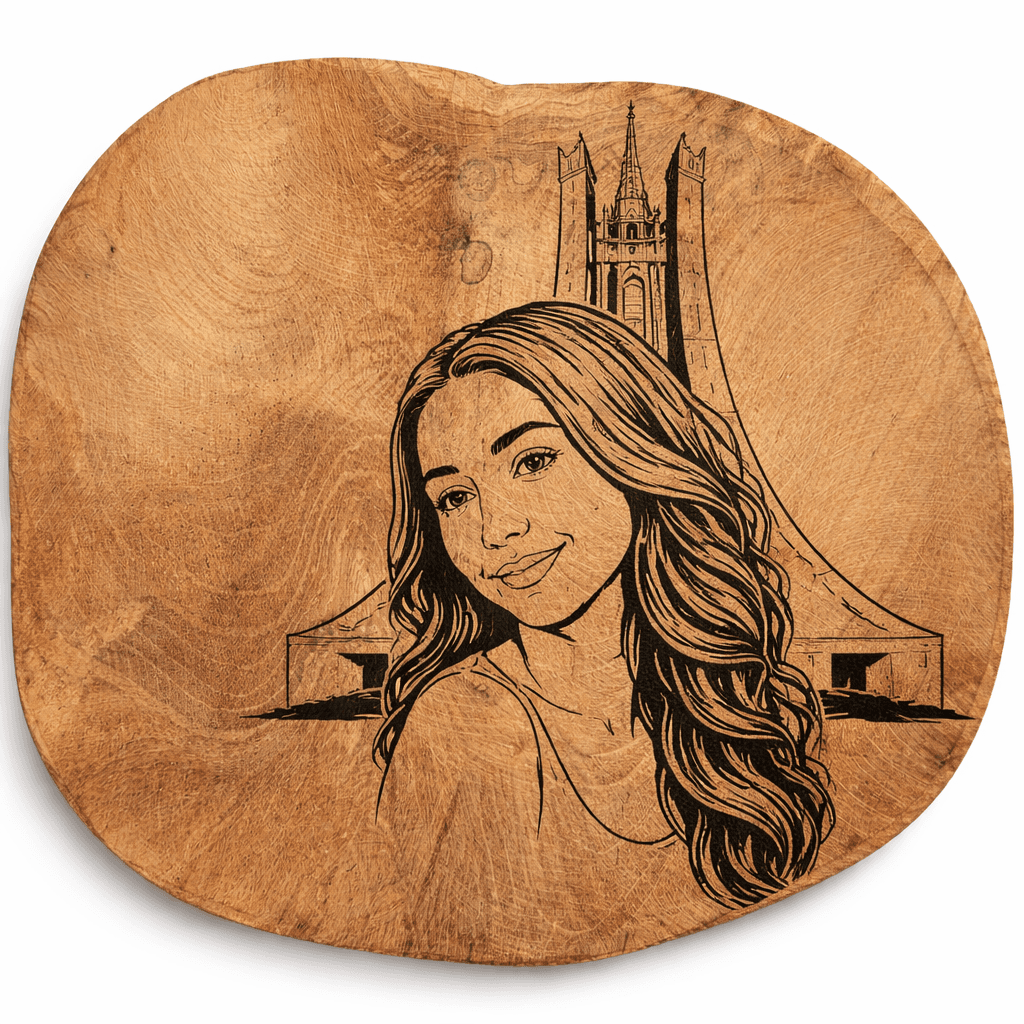 Disque décoratif en bois teck, gravé et entièrement personnalisable selon vos envies — visuel 1